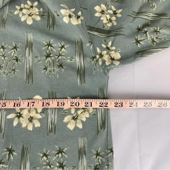 Tommy Bahama Vintage Men's 3 Button Polo Shirt flower Print Large (L) - Picture 5 of 6